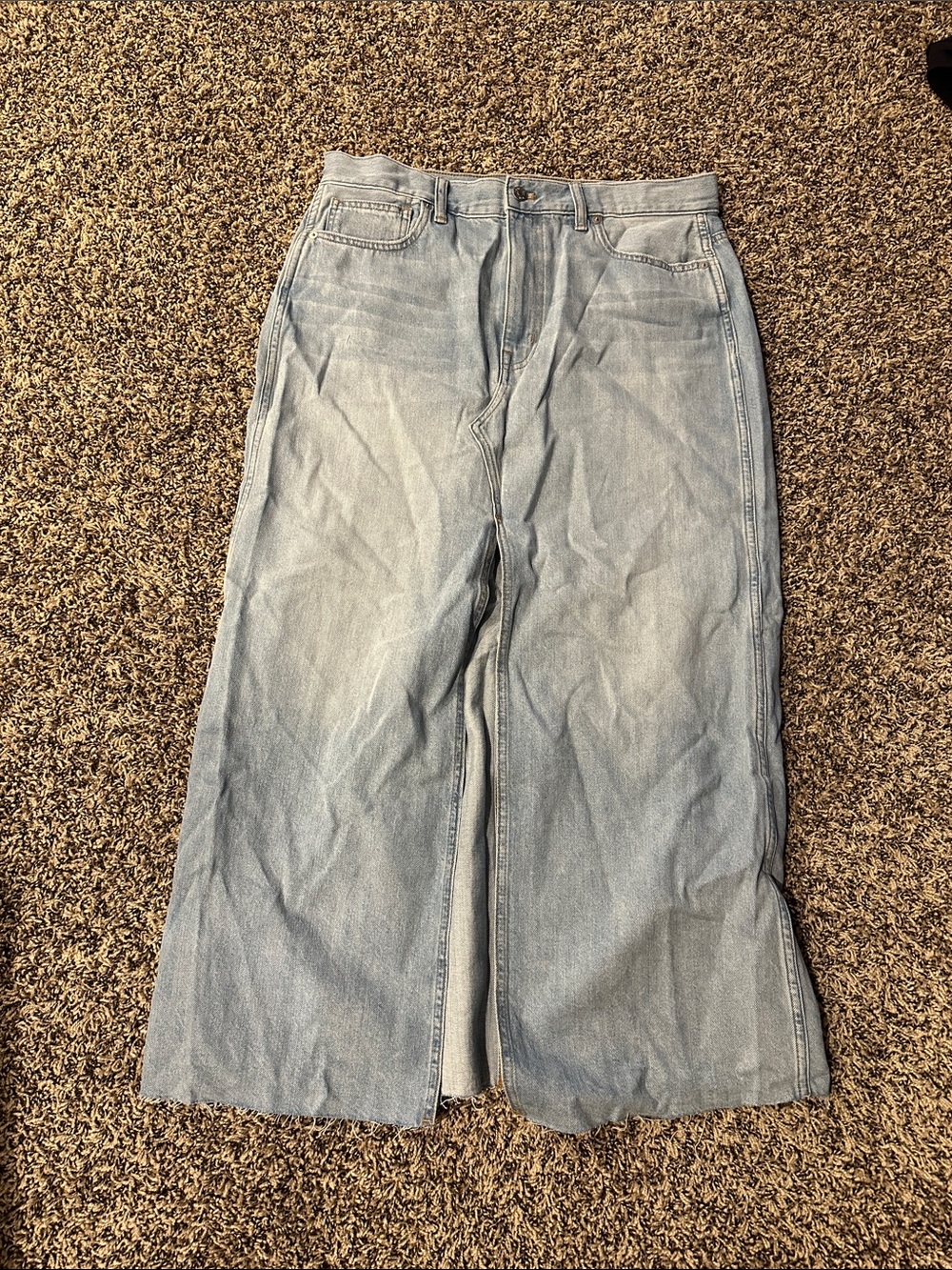 Madewell Light Blue Denim Maxi Skirt
